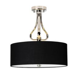 Falmouth 3 Light Semi Flush Bathroom Ceiling Light Polished Chrome IP44, G9