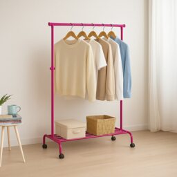Home Vida Single Garment Rack, Pink
