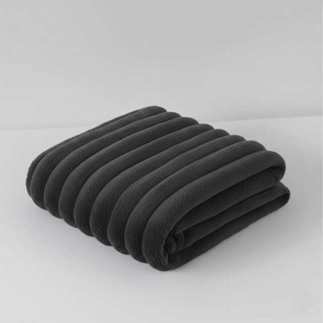 Chunky Ribbed Mink Throw Ultra Soft Warm Elegant Blanket for Sofa Or Bed Grey