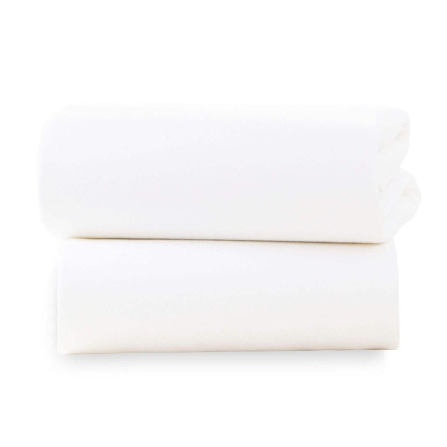 Clair de Lune 2 Pack Cot Sheets - White