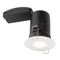 Shieldplus Fire Rated 1 Light Bathroom Recessed Light Matt White, Glass IP65, GU10