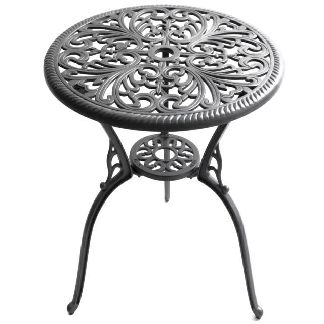 Homeology BANGUI Grey Garden and Patio Cast Aluminium Bistro Table