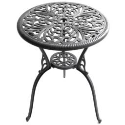 Homeology BANGUI Grey Garden and Patio Cast Aluminium Bistro Table
