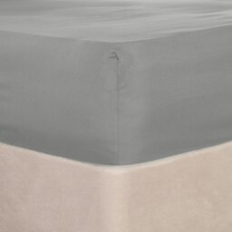OHS Soft Plain Fitted Bed 25cm Deep Elasticated Sheet, King - Silver