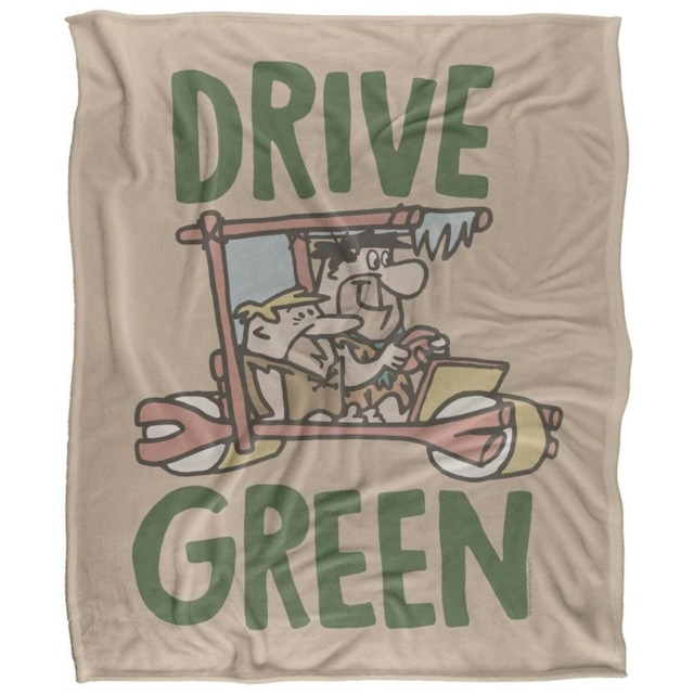 The Flintstones Drive Green Blanket - Multicoloured - One Size