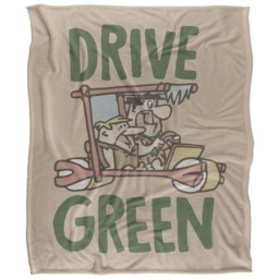 The Flintstones Drive Green Blanket - Multicoloured - One Size