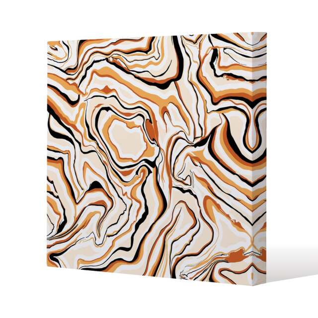 Warm toned liquid marble (Canvas Print) / 77 x 77 x 4cm Multi