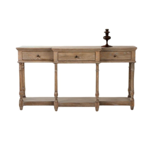 160cm Wooden 3 Drawer Console Table - L160 x W45 x H80 cm