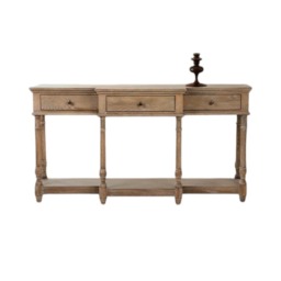 160cm Wooden 3 Drawer Console Table - L160 x W45 x H80 cm
