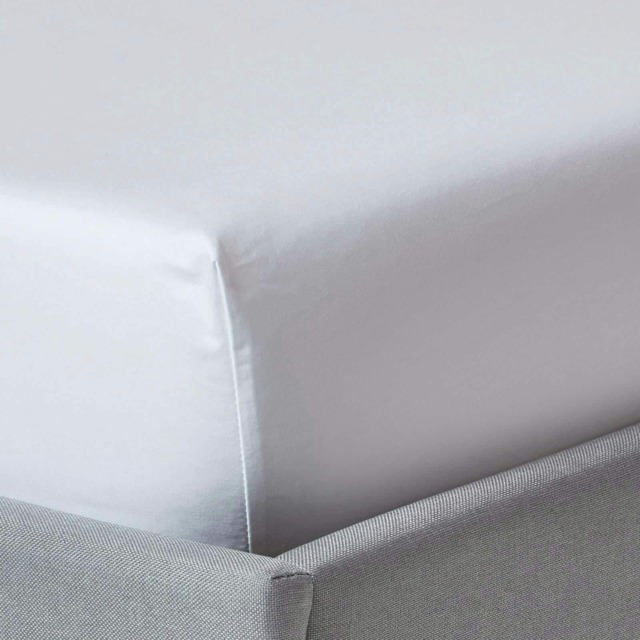 Homescapes White Deep Fitted Sheet Egyptian Cotton 1000 TC Double White Double