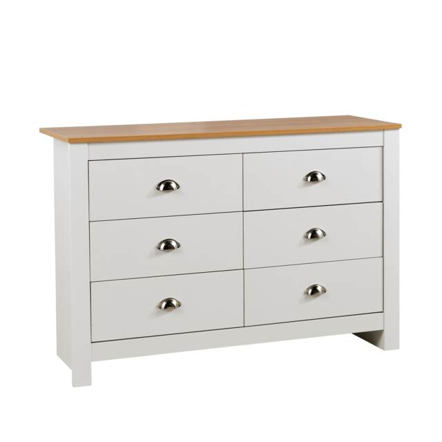 Chest of 6 Drawers Wooden Bedroom Furniture Clothing Storage Unit White