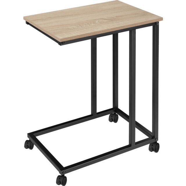 Bedside Table Luton - industrial style, with swivel castors, 48 x 35 x 70 cm Brown industrial wood light, oak Sonoma 48 x 35 x 70 cm 1