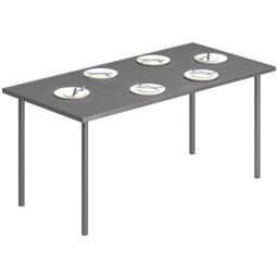Outsunny Garden Dining Table for 6 Person, 165 x 80 cm Grey Dark Grey 165L x 80W x 74H cm