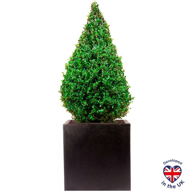 Square Box Black Light Concrete Garden Planter H40 L40 W40 cm, 65 ltrs Cap.