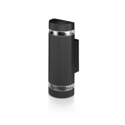Auraglow Outdoor Double Up & Down Wall Light - ELTON Black Black/Fitting Only