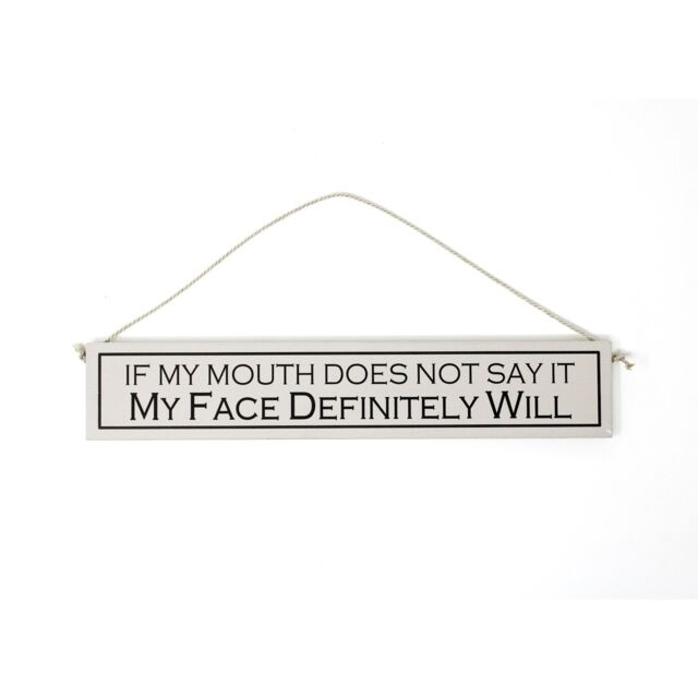 Wit With Wisdom Wooden Hanging Sign - If My Mouth