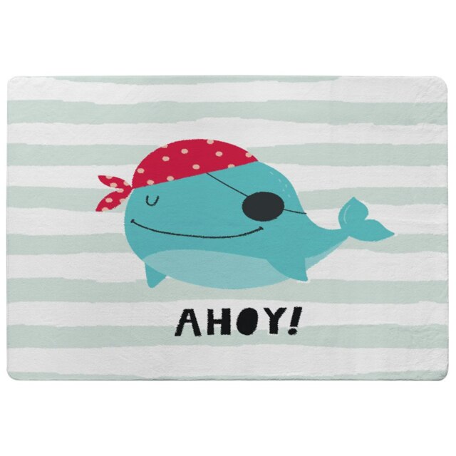 Ahoy! Whale (Rug) Blue L