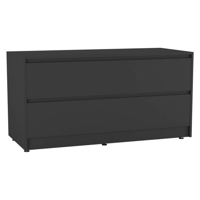 URBNLIVING 4 Drawer Wide Chest Of Drawers Bedroom Storage Unit Multi Black Carcass + Black Drawers