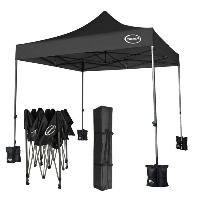 MCC Direct Maximus 3x3 Heavy Duty Pop up Black Gazebo NS Black Black