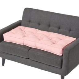 Homescapes Pink Cotton 2 Seater Booster Cushion Pink Pink H 10 x W 100 x D 48 cm