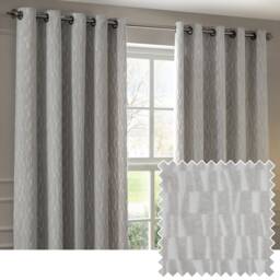Paoletti Manhattan Velvet Room Darkening Eyelet Curtain Pair Silver (W)229cmx (D)229cm Silver Silver One Size
