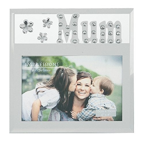"Mum Mirrored Glass Studed Sentimental 4"" x 6"" (15x10cm) Landscape Photo Frame"