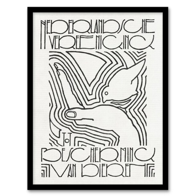 "Animal Protection Poster Advert Reijer Stolk Framed Wall Art Print 12X16"""