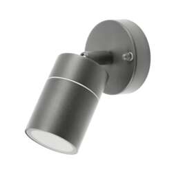 CGC MIA Dark Grey Stainless Steel GU10 Adjustable Outdoor Wall Light IP44 Multi Grey / silver Height: 15 cm, Width: 8.5 cm, Depth: 15 cm