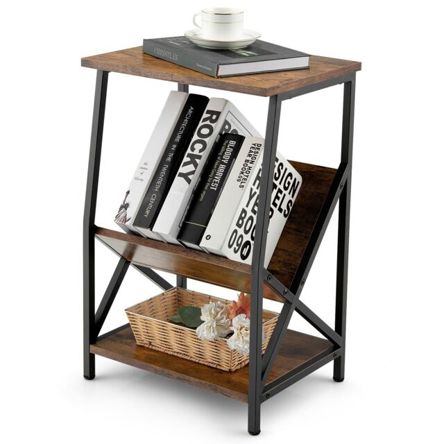 COSTWAY 3 Tier Record Player Stand Record Holder Shelf Magazine Holder