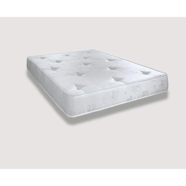 Hand-Tufted Innerspring Mattress - 9 inch Deep, Medium Soft Comfort White European King Size