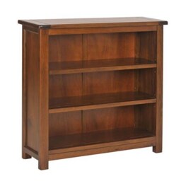 Bozz Antique Wood Low Bookcase 3 Shelves - Dark Brown. Brown