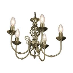 5 Light Antique Brass Classic Knot Twist Chandelier Ceiling Light Fitting Gold Antique Brass 1