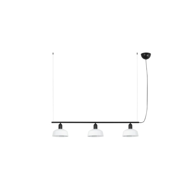 Tatawin Small Bar Pendant Ceiling Light Black, Gloss White 3x E27