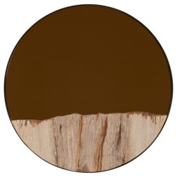 Orsina Petrified Wood Tile Small Round Mirror