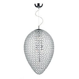 Frost 5 Light Pendant Polished Chrome and Clear Faceted Crystal