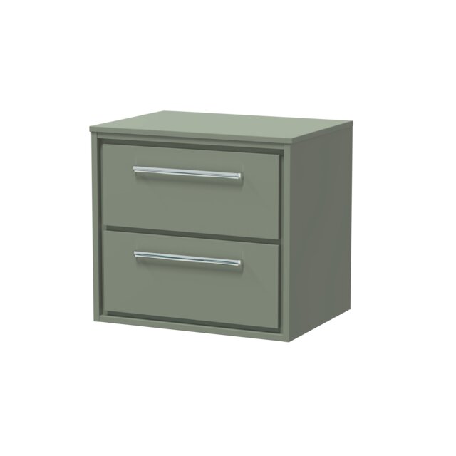 Balterley Framed Design Wall Hung 2 Drawer Vanity with Worktop Green Reed Green 557 x 605 x 460mm
