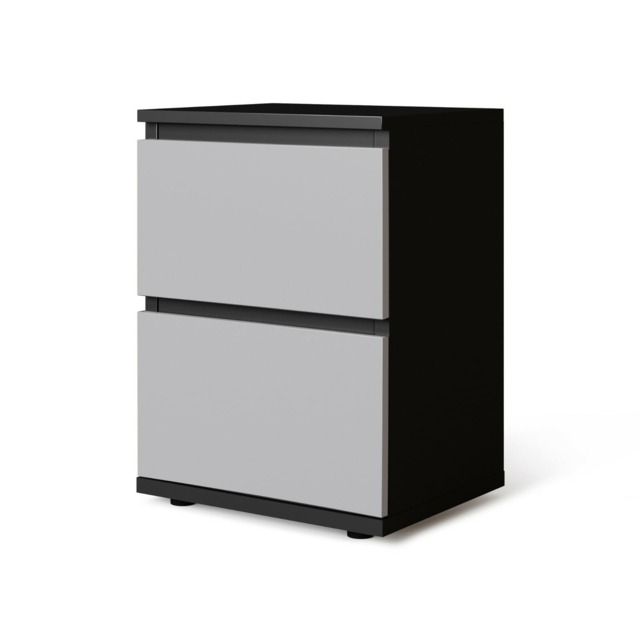 Skagen Minimalist Chest of 2 Drawers Black Black & Grey 1