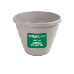 Wham Beehive 66cm Round Plastic Garden Planter Grey Fawn
