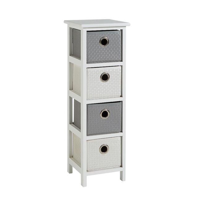 Chest Of Drawers Wooden Hallway Storage Home Organiser Fully Assembled White