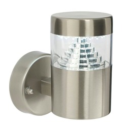 Pyramid 1 Light Outdoor Wall Light Stainless Steel, Polycarbonate IP44
