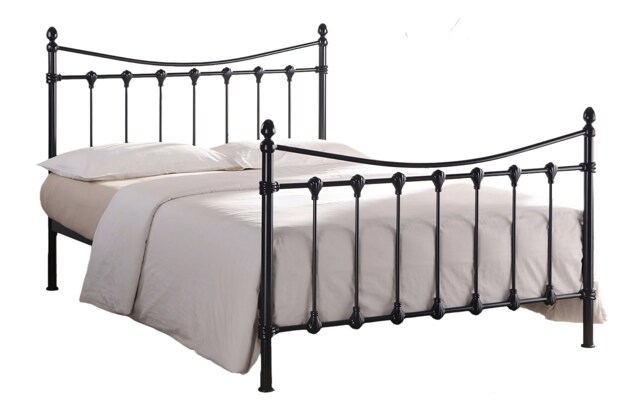 3ft Single Black Antique Victorian Style Traditional Metal Bed Frame Bedstead, Strong, Robust Bed Black Single