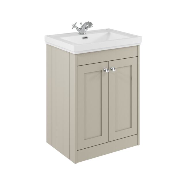 Balterley Floor Standing 2 Door Unit with Classic Basin 1 Tap Hole Grey 800 x 600 x 453mm