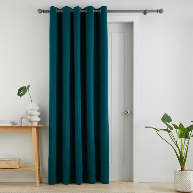 Catherine Lansfield Wilson Blackout Thermal 46x84 Inch Eyelet Door Panel Green