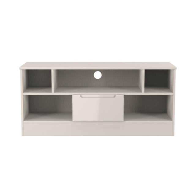 Lucca 1 Drawer TV & Media Unit in Kashmir Gloss & Kashmir (Ready Assembled) Cream Kashmir Gloss & Kashmir