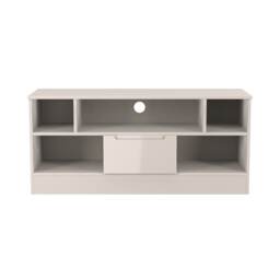 Lucca 1 Drawer TV & Media Unit in Kashmir Gloss & Kashmir (Ready Assembled) Cream Kashmir Gloss & Kashmir