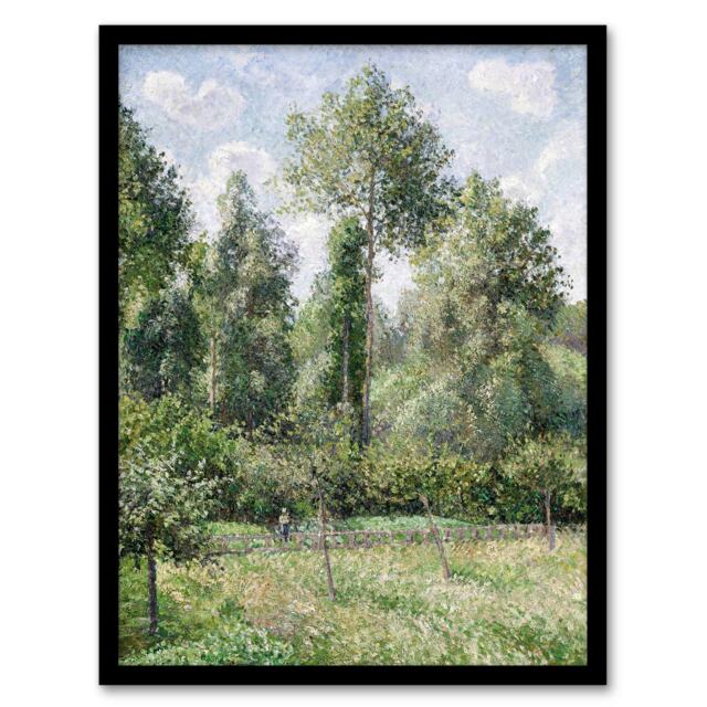 "Eragny Poplars Landscape Camille Pissarro Framed Wall Art Print 12X16"""