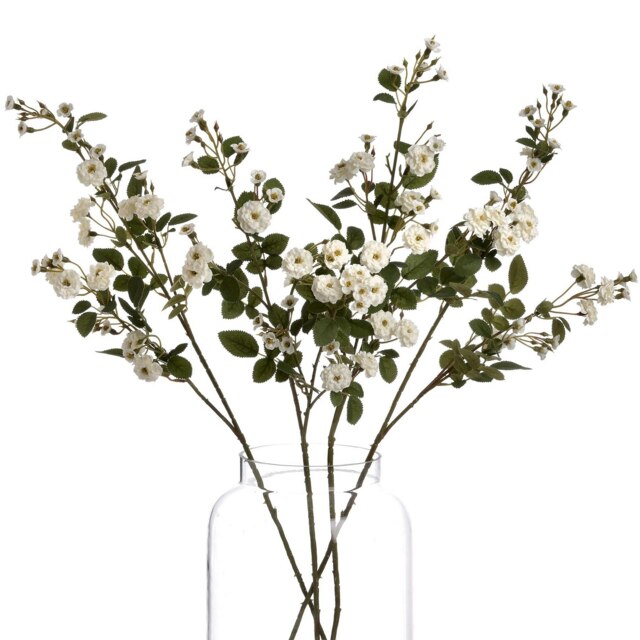 Hill Interiors Faux Wild Meadow Rose - White/Green - One Size