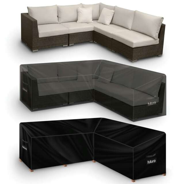 Futura V Shape 255x255x80cm Waterproof Garden Furniture Cover 600D