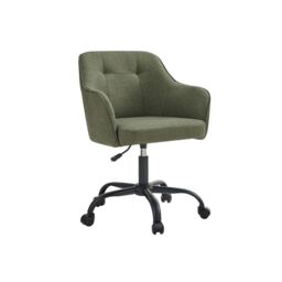 Adjustable Office Chair with Armrests and Cotton-Linen Fabric, Home Study Desk Chair, Olive Green