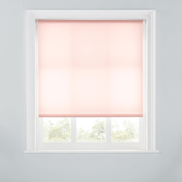 A.Unique Home Premium Trimmable Daylight Roller Window Blind - Light Filtering Fabric - 5FT - BLUSH PINK - 150CM (W) x 170CM (L)